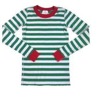 NWT Hanna Andersson Green & Red Stripe Long Sleeve Top Size 2T